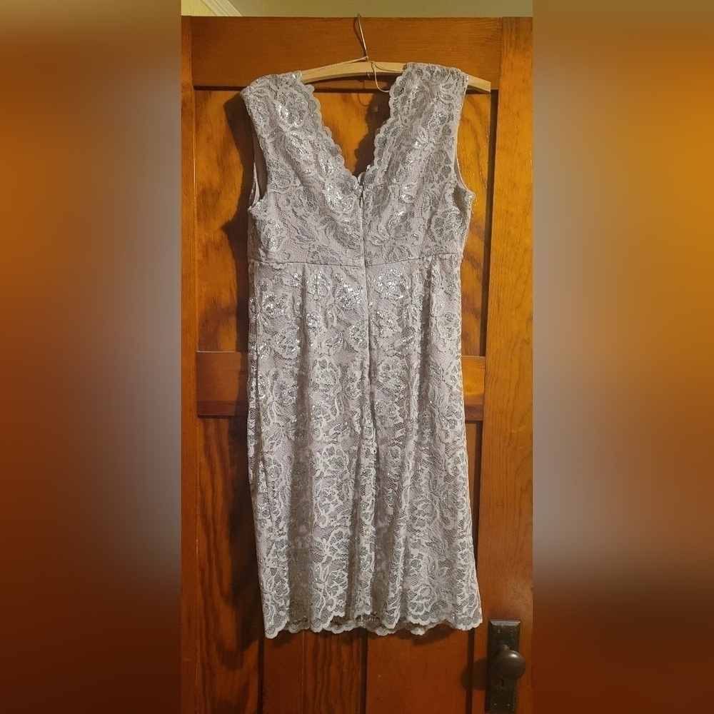 NWT Silver lace Marina dress,  Sz 12 - Picture 3 of 9